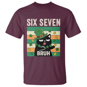 67 Bruh St Patricks Day T Shirt Funny Cat Bruh Six Seven Meme TS14 Maroon Print Your Wear