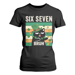 67 Bruh St Patricks Day T Shirt For Women Funny Cat Bruh Six Seven Meme TS14 Black Print Your Wear