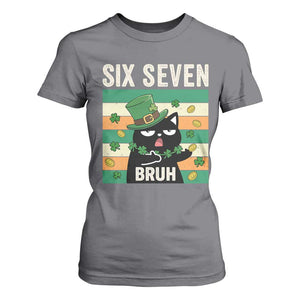 67 Bruh St Patricks Day T Shirt For Women Funny Cat Bruh Six Seven Meme TS14 Charcoal Print Your Wear