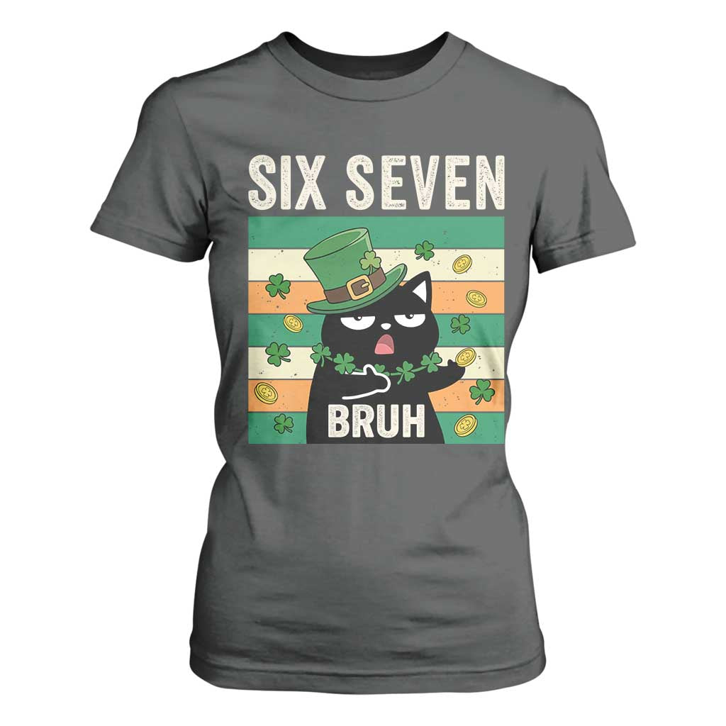 67 Bruh St Patricks Day T Shirt For Women Funny Cat Bruh Six Seven Meme TS14 Dark Heather Print Your Wear