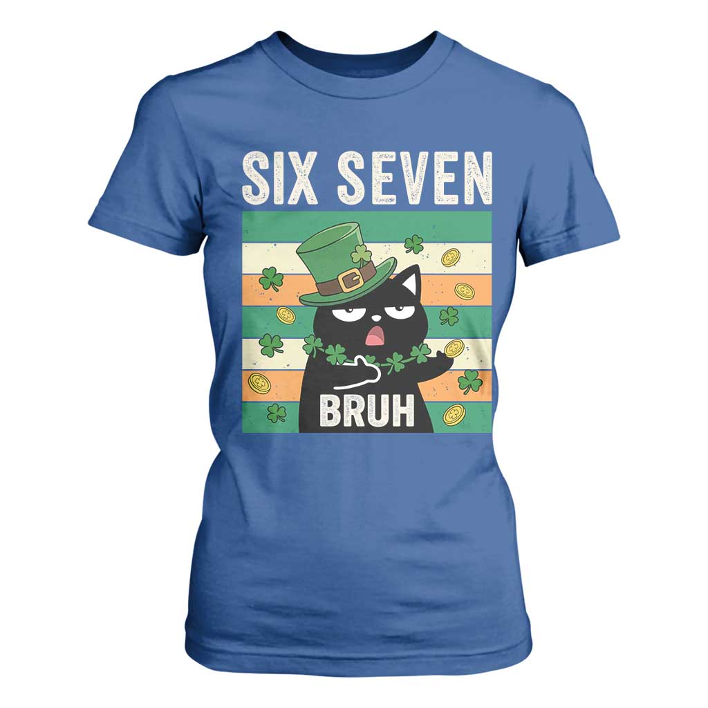 67 Bruh St Patricks Day T Shirt For Women Funny Cat Bruh Six Seven Meme TS14 Royal Blue Print Your Wear