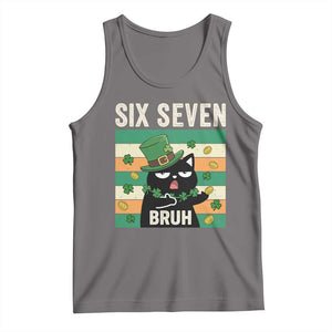 67 Bruh St Patricks Day Tank Top Funny Cat Bruh Six Seven Meme TS14 Deep Heather Print Your Wear