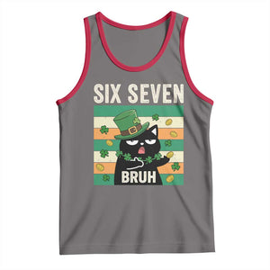 67 Bruh St Patricks Day Tank Top Funny Cat Bruh Six Seven Meme TS14 Deep Heather Red Print Your Wear