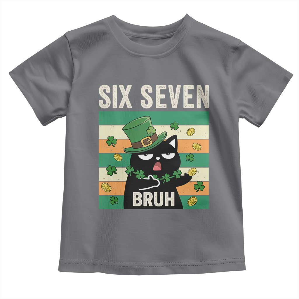 67 Bruh St Patricks Day Toddler T Shirt Funny Cat Bruh Six Seven Meme TS14 Charcoal Print Your Wear