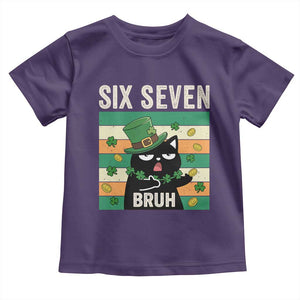 67 Bruh St Patricks Day Toddler T Shirt Funny Cat Bruh Six Seven Meme TS14 Purple Print Your Wear