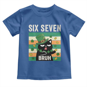67 Bruh St Patricks Day Toddler T Shirt Funny Cat Bruh Six Seven Meme TS14 Royal Blue Print Your Wear
