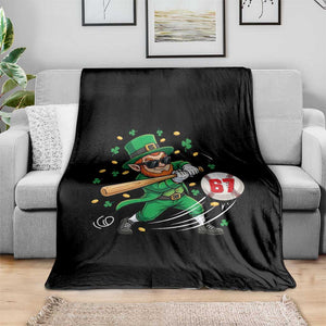 67 St Patricks Day Throw Blanket Funny Six Seven Leprechaun Playing Baseball Meme TS14 Print Your Wear