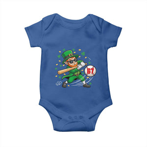 67 St Patricks Day Baby Onesie Funny Six Seven Leprechaun Playing Baseball Meme TS14 Royal Blue Print Your Wear