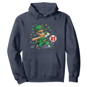 67 St Patricks Day Hoodie Funny Six Seven Leprechaun Playing Baseball Meme TS14 Navy Print Your Wear