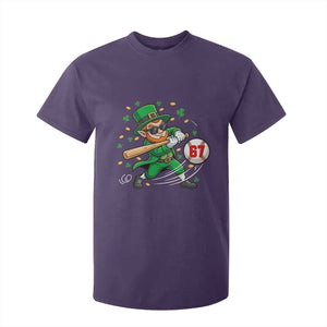 67 St Patricks Day T Shirt For Kid Funny Six Seven Leprechaun Playing Baseball Meme TS14 Purple Print Your Wear