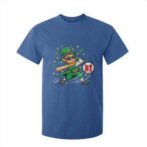 67 St Patricks Day T Shirt For Kid Funny Six Seven Leprechaun Playing Baseball Meme TS14 Royal Blue Print Your Wear