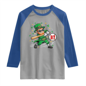 67 St Patricks Day Raglan Shirt Funny Six Seven Leprechaun Playing Baseball Meme TS14 Sport Gray Royal Print Your Wear