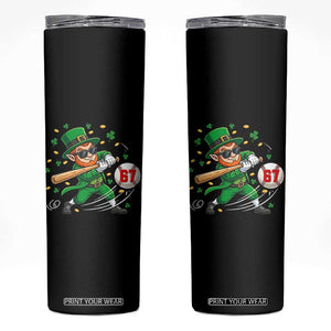 67 St Patricks Day Skinny Tumbler Funny Six Seven Leprechaun Playing Baseball Meme TS14 Black Print Your Wear