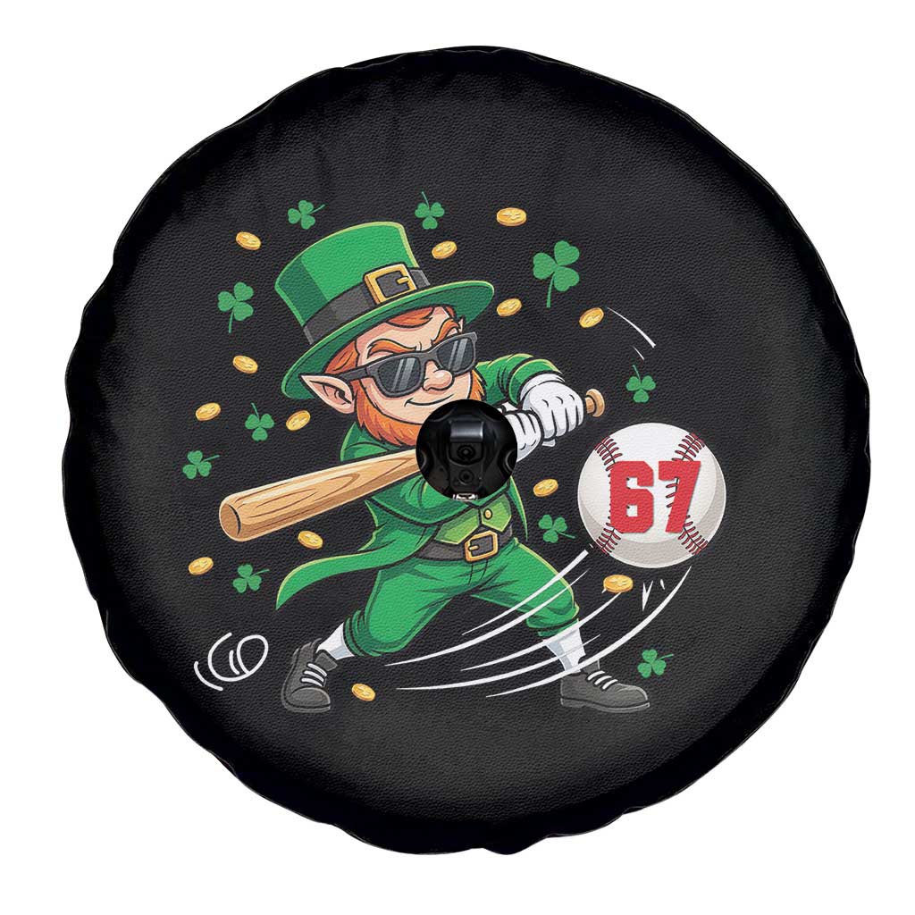67 St Patricks Day Spare Tire Cover Funny Six Seven Leprechaun Playing Baseball Meme TS14 Print Your Wear