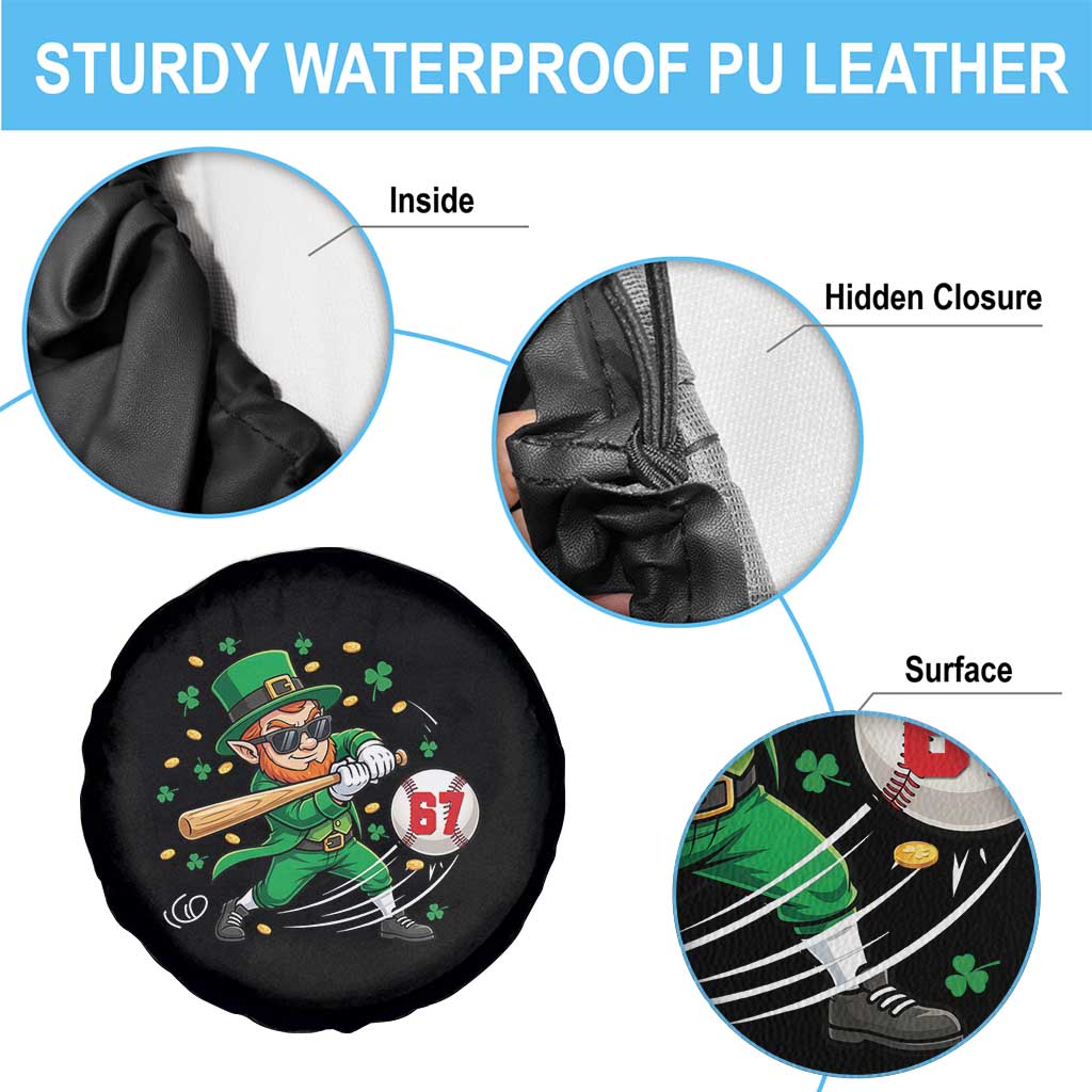 67 St Patricks Day Spare Tire Cover Funny Six Seven Leprechaun Playing Baseball Meme TS14 Print Your Wear