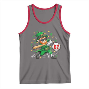 67 St Patricks Day Tank Top Funny Six Seven Leprechaun Playing Baseball Meme TS14 Deep Heather Red Print Your Wear