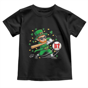67 St Patricks Day Toddler T Shirt Funny Six Seven Leprechaun Playing Baseball Meme TS14 Black Print Your Wear