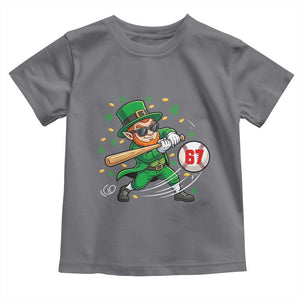 67 St Patricks Day Toddler T Shirt Funny Six Seven Leprechaun Playing Baseball Meme TS14 Charcoal Print Your Wear