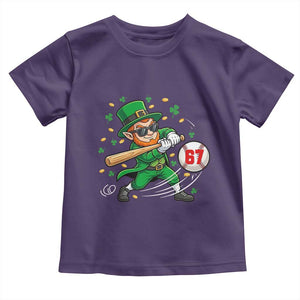 67 St Patricks Day Toddler T Shirt Funny Six Seven Leprechaun Playing Baseball Meme TS14 Purple Print Your Wear