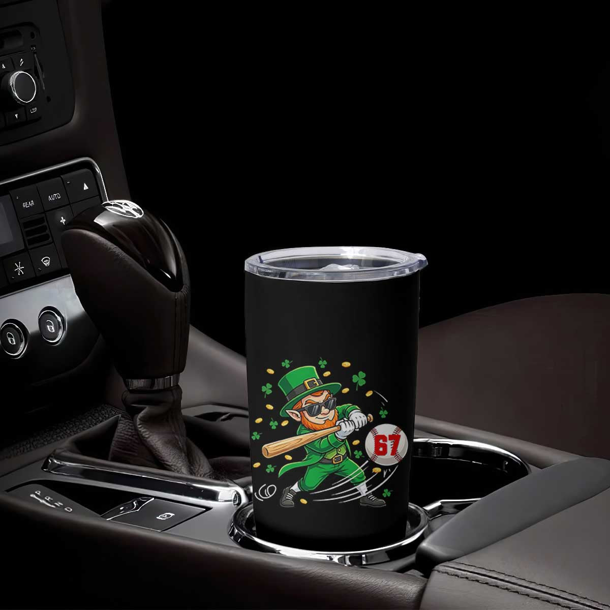 67 St Patricks Day Tumbler Cup Funny Six Seven Leprechaun Playing Baseball Meme TS14 Print Your Wear
