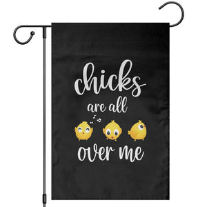 Chicks Are All Over Me Garden Flag Funny Easter Kids TS14 Black Print Your Wear