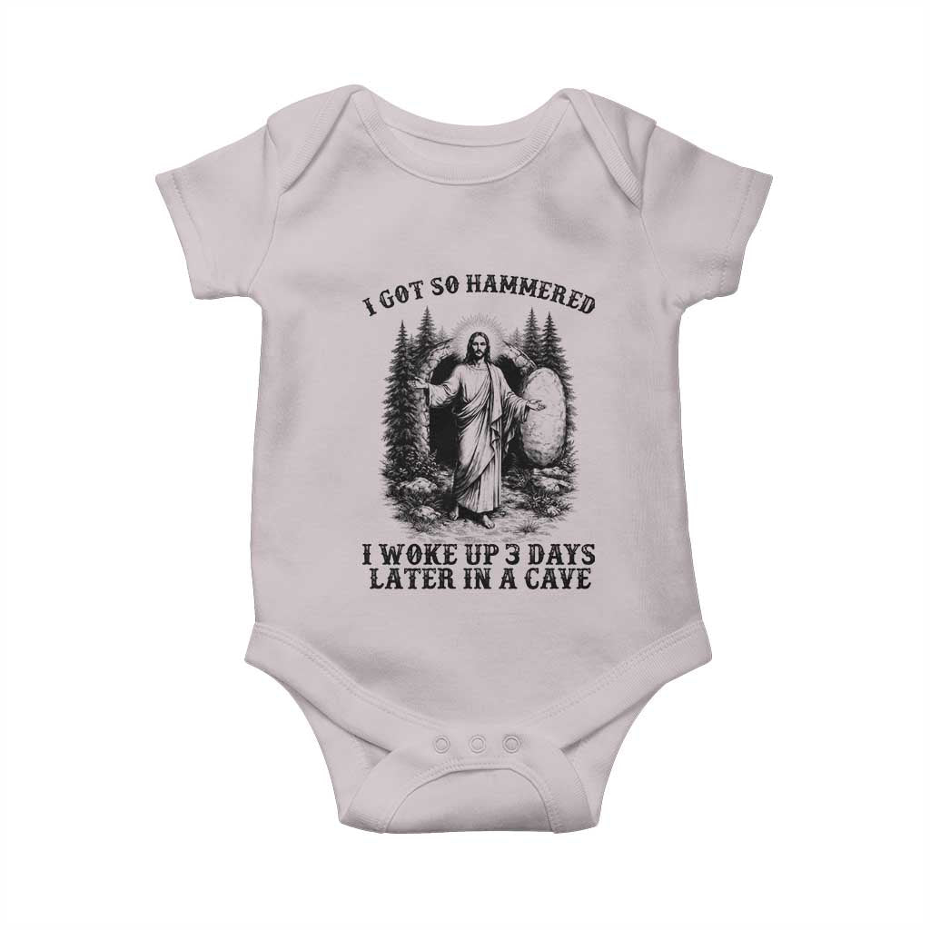 Christian Easter Jesus Baby Onesie I Got So Hammered Woke Up 3 Days TS14 Ice Gray Print Your Wear