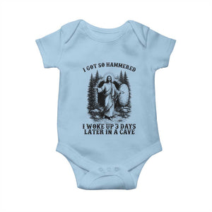 Christian Easter Jesus Baby Onesie I Got So Hammered Woke Up 3 Days TS14 Light Blue Print Your Wear