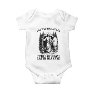 Christian Easter Jesus Baby Onesie I Got So Hammered Woke Up 3 Days TS14 White Print Your Wear