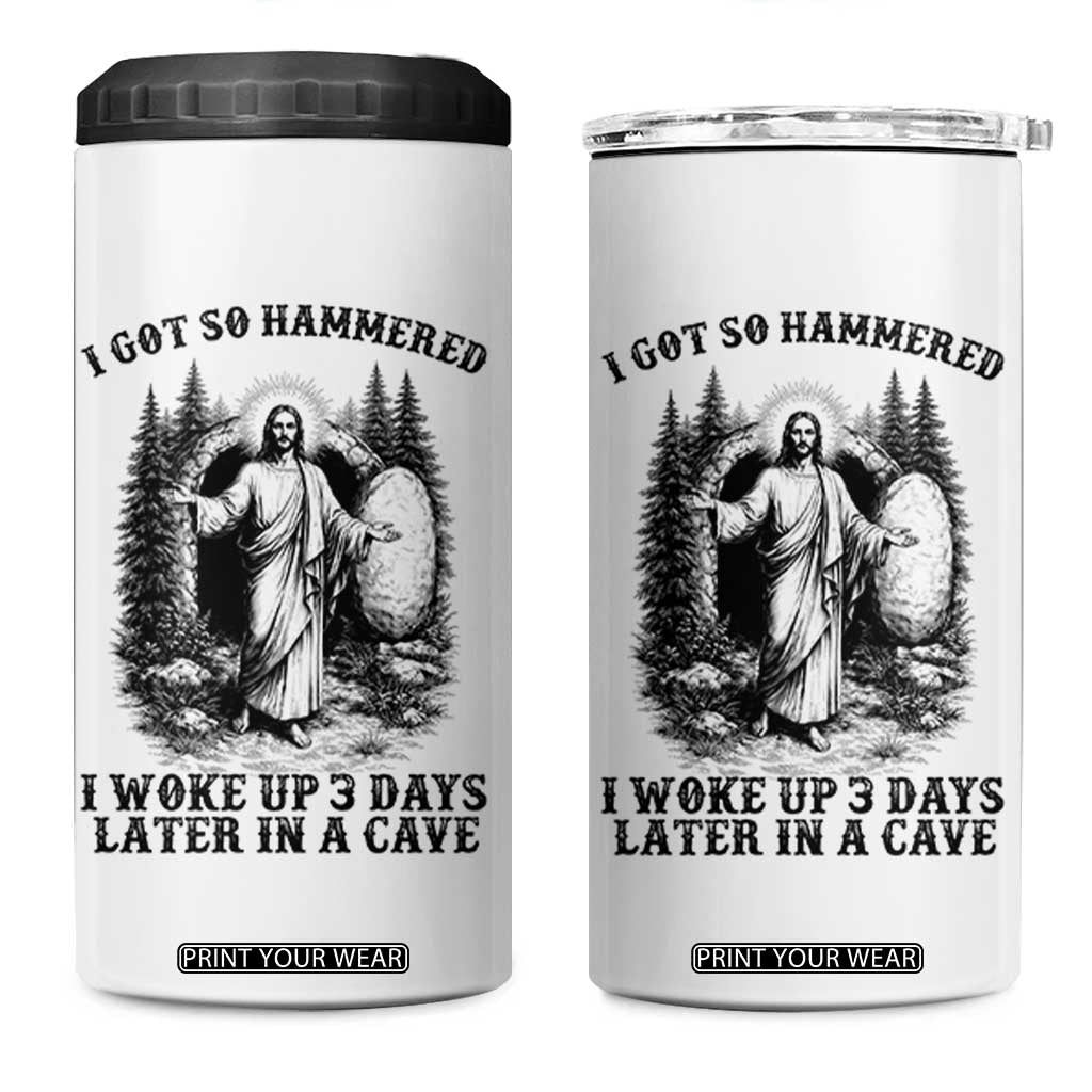 Christian Easter Jesus 4 in 1 Can Cooler Tumbler I Got So Hammered Woke Up 3 Days TS14 One Size: 16 oz White Print Your Wear