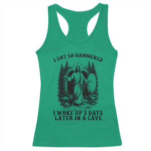 Christian Easter Jesus Racerback Tank Top I Got So Hammered Woke Up 3 Days TS14 Irish Green Print Your Wear