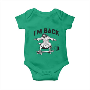 Christian Easter Baby Onesie Funny Skateboard Jesus I am Back TS14 Irish Green Print Your Wear