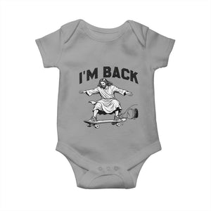 Christian Easter Baby Onesie Funny Skateboard Jesus I am Back TS14 Sport Gray Print Your Wear