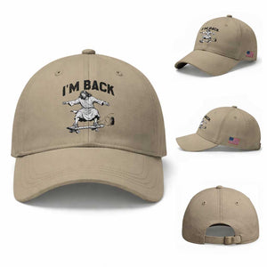 Christian Easter Baseball Cap Funny Skateboard Jesus I am Back TS14 Baseball Cap Universal Fit Khaki Print Your Wear