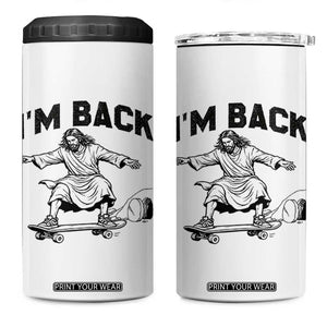 Christian Easter 4 in 1 Can Cooler Tumbler Funny Skateboard Jesus I am Back TS14 One Size: 16 oz White Print Your Wear
