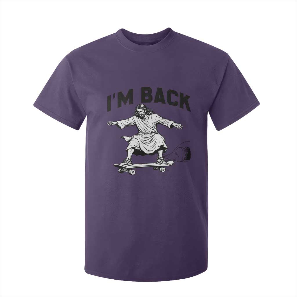 Christian Easter T Shirt For Kid Funny Skateboard Jesus I am Back TS14 Purple Print Your Wear