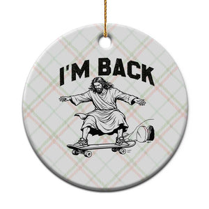 Christian Easter Ceramic Ornament Funny Skateboard Jesus I am Back TS14 1pc Christmas Plaid Print Your Wear