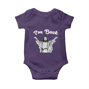 Funny Easter Jesus Meme Baby Onesie I'm Back TS14 Purple Print Your Wear
