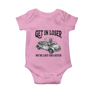 Get In Loser We're Late For Easter Baby Onesie Funny Easter Raccoon Frog Goose Humor TS14 Light Pink Print Your Wear
