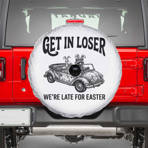 Get In Loser We're Late For Easter Spare Tire Cover Funny Easter Raccoon Frog Goose Humor TS14 White Print Your Wear