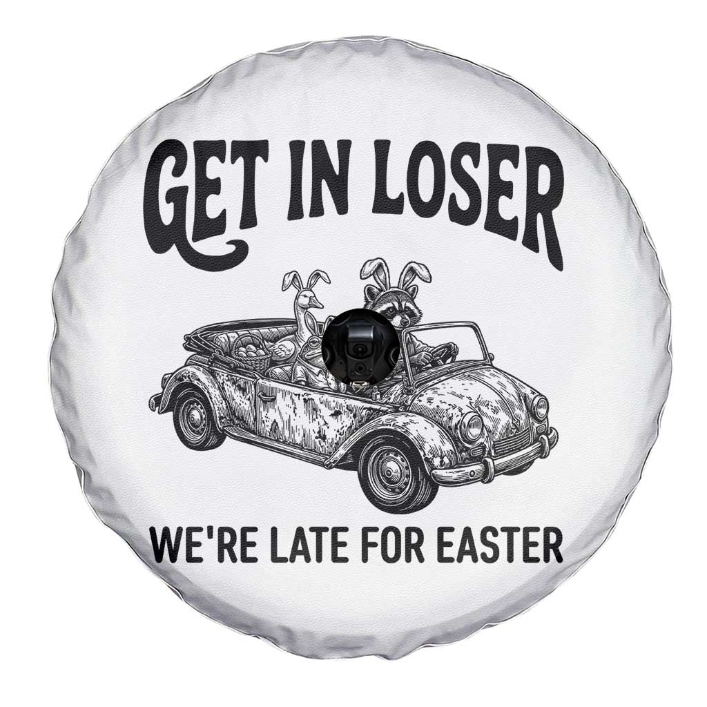 Get In Loser We're Late For Easter Spare Tire Cover Funny Easter Raccoon Frog Goose Humor TS14 Print Your Wear