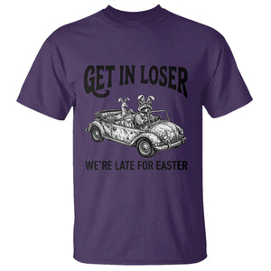 Get In Loser We're Late For Easter T Shirt Funny Easter Raccoon Frog Goose Humor TS14 Purple Print Your Wear
