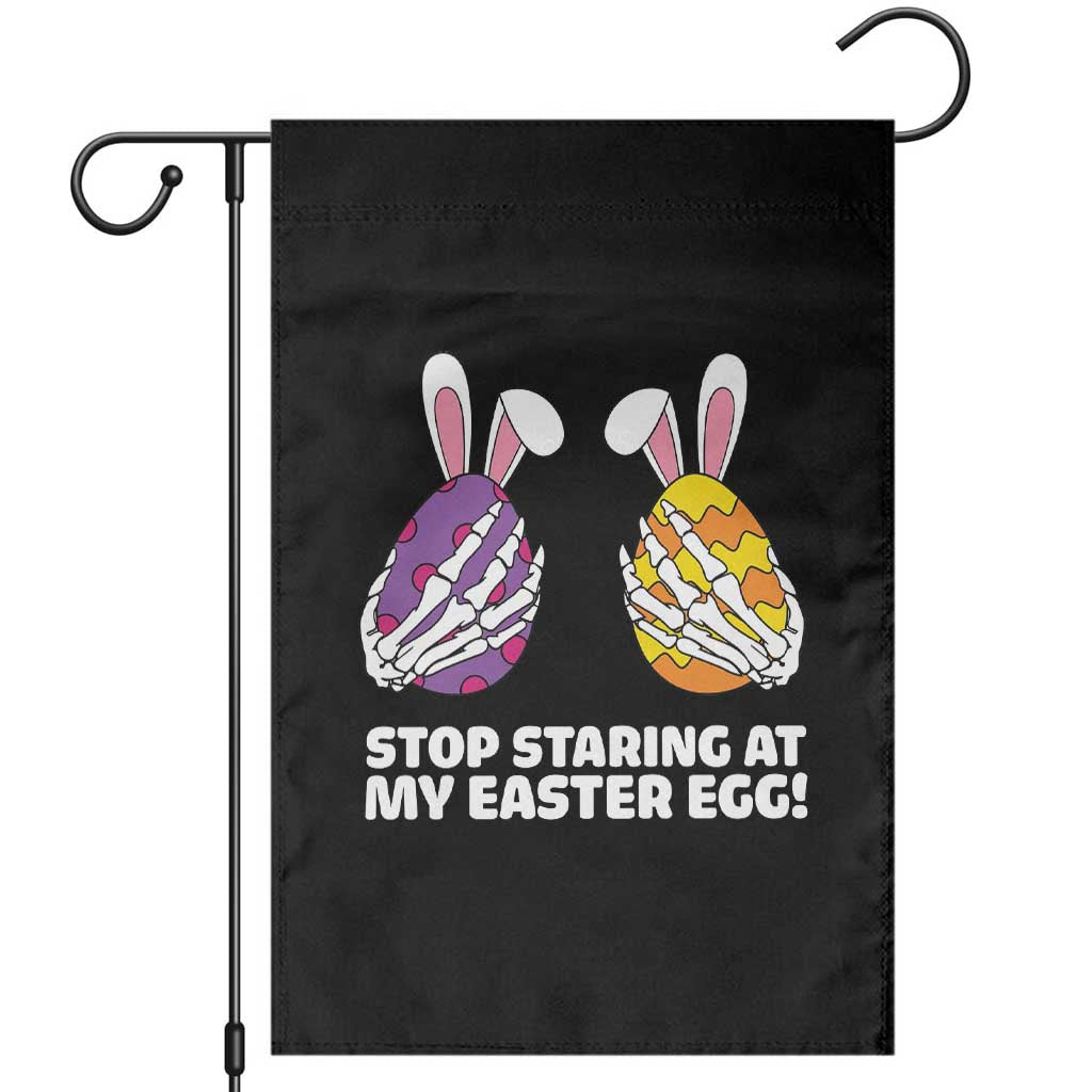 Stop Staring at My Easter Eggs Garden Flag Funny Skeleton Bunny Easter TS14 Black Print Your Wear