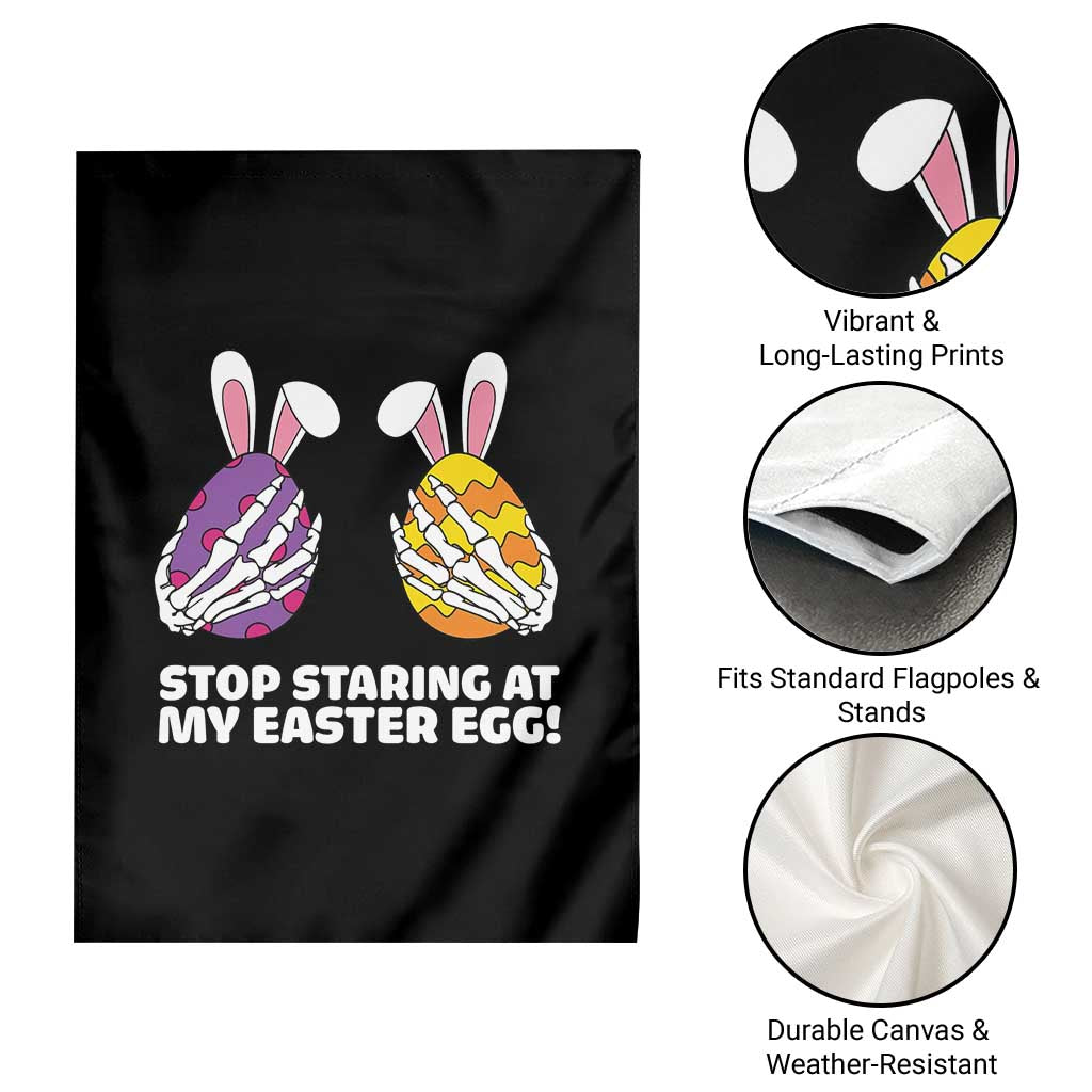 Stop Staring at My Easter Eggs Garden Flag Funny Skeleton Bunny Easter TS14 Print Your Wear