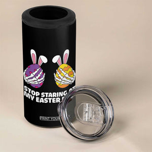 Stop Staring at My Easter Eggs 4 in 1 Can Cooler Tumbler Funny Skeleton Bunny Easter TS14 Print Your Wear