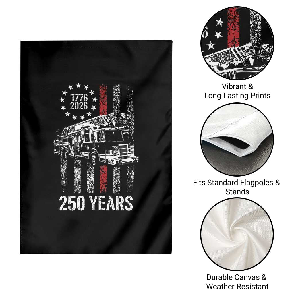 Fireman 250 Years of America Garden Flag Fireman American Flag Thin Red Line Firefighter TS14 Print Your Wear