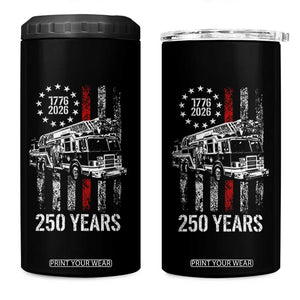 Fireman 250 Years of America 4 in 1 Can Cooler Tumbler Fireman American Flag Thin Red Line Firefighter TS14 One Size: 16 oz Black Print Your Wear