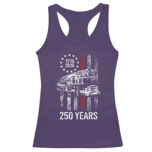 Fireman 250 Years of America Racerback Tank Top Fireman American Flag Thin Red Line Firefighter TS14 Purple Print Your Wear