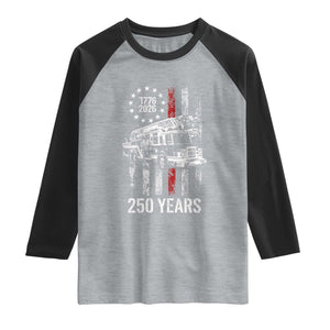 Fireman 250 Years of America Raglan Shirt Fireman American Flag Thin Red Line Firefighter TS14 Heather Gray Black Print Your Wear