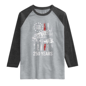 Fireman 250 Years of America Raglan Shirt Fireman American Flag Thin Red Line Firefighter TS14 Heather Gray Heather Charcoal Print Your Wear