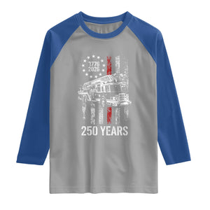 Fireman 250 Years of America Raglan Shirt Fireman American Flag Thin Red Line Firefighter TS14 Sport Gray Royal Print Your Wear